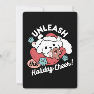 Carte De Remerciements Chien de Noël à Santa Hat - Jour de Noël pour Anim