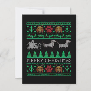 Carte De Remerciements Chien de Noël Dachshund Wiener