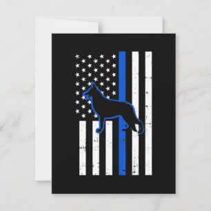 Carte De Remerciements Chien de police berger allemand K9 Patriotique