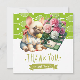 Carte De Remerciements Chien de tennis avec balle et présent