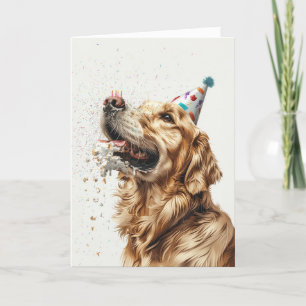 Carte De Remerciements Chien d'or de l'épreuve d'anniversaire