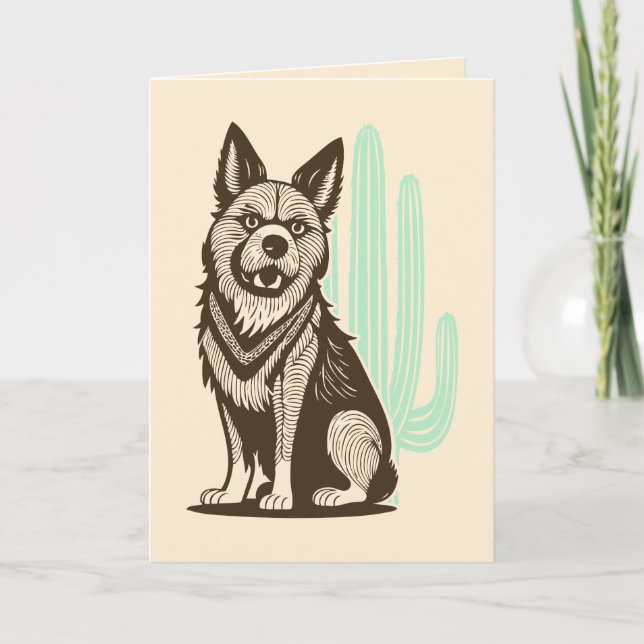 Carte De Remerciements chien du désert (Devant)