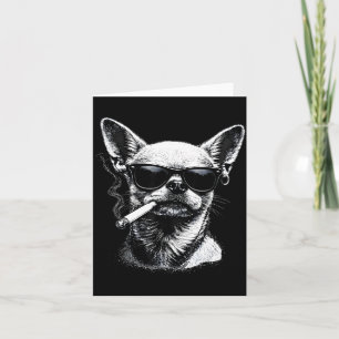 Carte De Remerciements Chien fumant une cigarette Mème drôle de Chihuahua