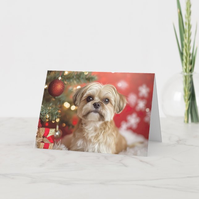Carte De Remerciements Chien mignon fêtant Noël Joyeux jours fériés (Devant)