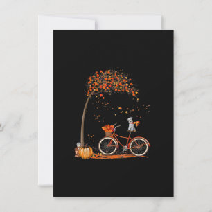 Carte De Remerciements Chien Schnauzer et citrouilles Vélo Feuille d'auto