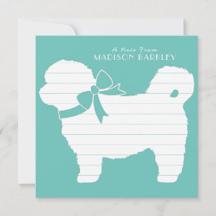 Carte De Remerciements Chien Shih Tzu chiot ours en peluche cheveux court