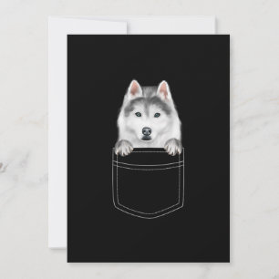 Carte De Remerciements Chien Sibérien Husky À Poche Drôle cadeau de l'am
