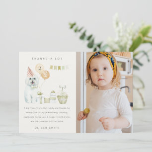 Carte De Remerciements Chien vert mignon rouille n'importe quel âge Anniv