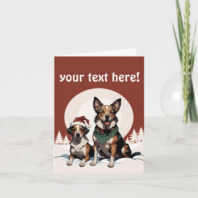 Carte De Remerciements chiens de noël (Devant)