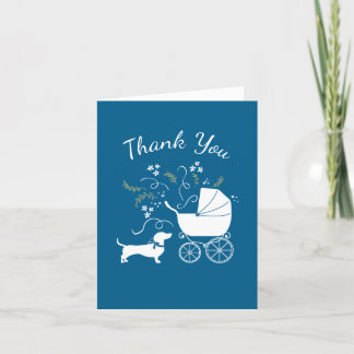 Carte De Remerciements Chihuahua Baby shower Blue Boy