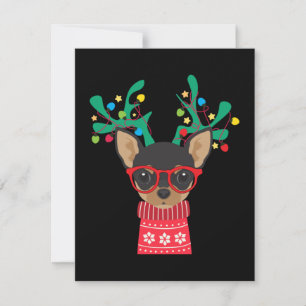 Carte De Remerciements Chihuahua Funny Fêtes Noël