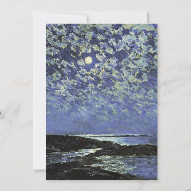Carte De Remerciements Childe Hassam - Lumière De La Lune, Île Des Chauss (Devant)