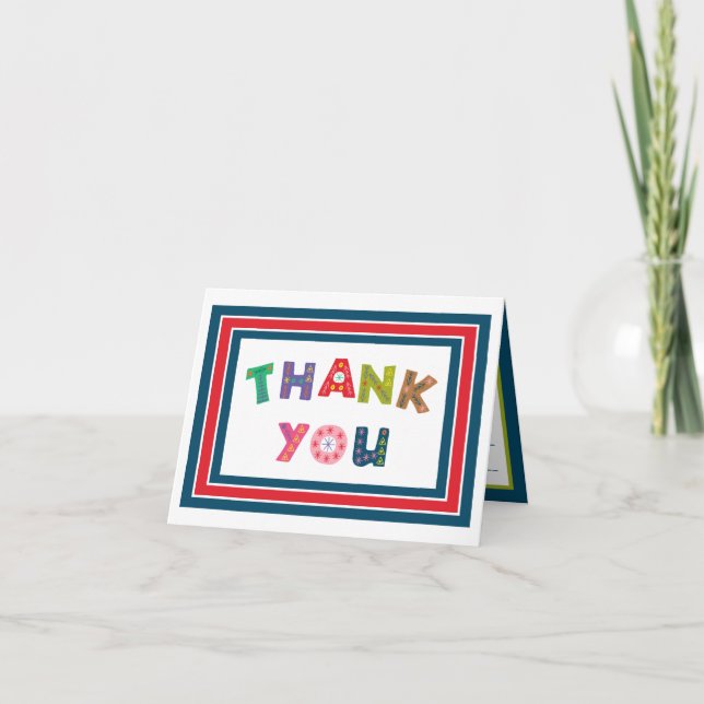 Carte De Remerciements Child's fill in the blank thank you note (Devant)