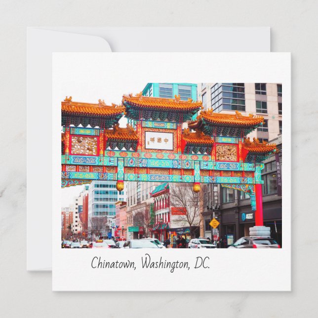 Carte De Remerciements Chinatown à Washington, DC. (Devant)