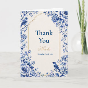 Carte De Remerciements Chinoiserie Bleu Anniversaire