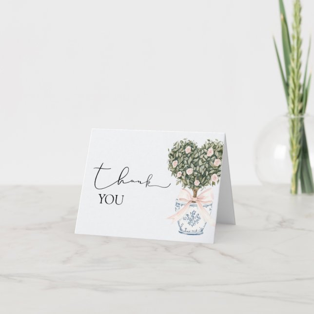 Carte De Remerciements Chinoiserie Blush Pink Shower Thank You Card (Devant)