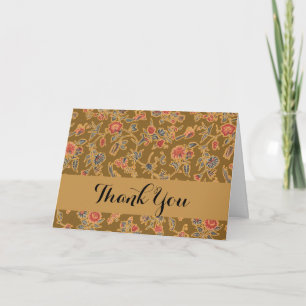 Carte De Remerciements Chintz Fleur Classique Joli Design Floral Doux