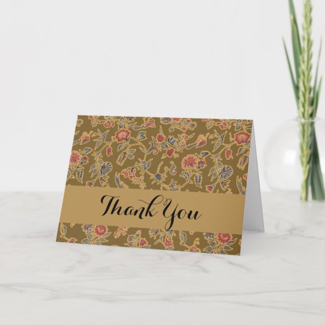 Carte De Remerciements Chintz Fleur Classique Joli Design Floral Doux (Devant)
