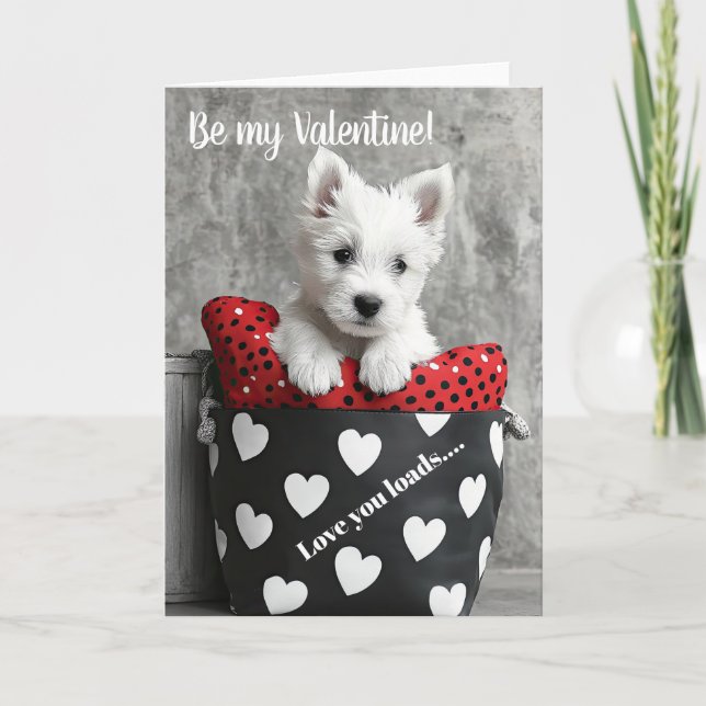Carte De Remerciements Chiot Valentine de West Highland Terrier (Devant)
