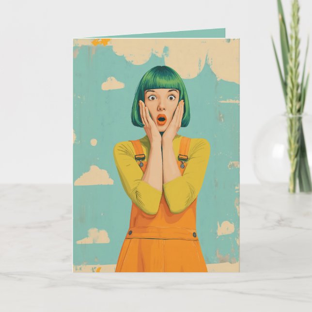 Carte De Remerciements Choc rétro Pop Color (Devant)