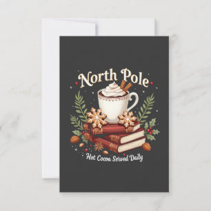 Carte De Remerciements Chocolat Chaud de Noël Amoureux du Pôle Nord Fêtes