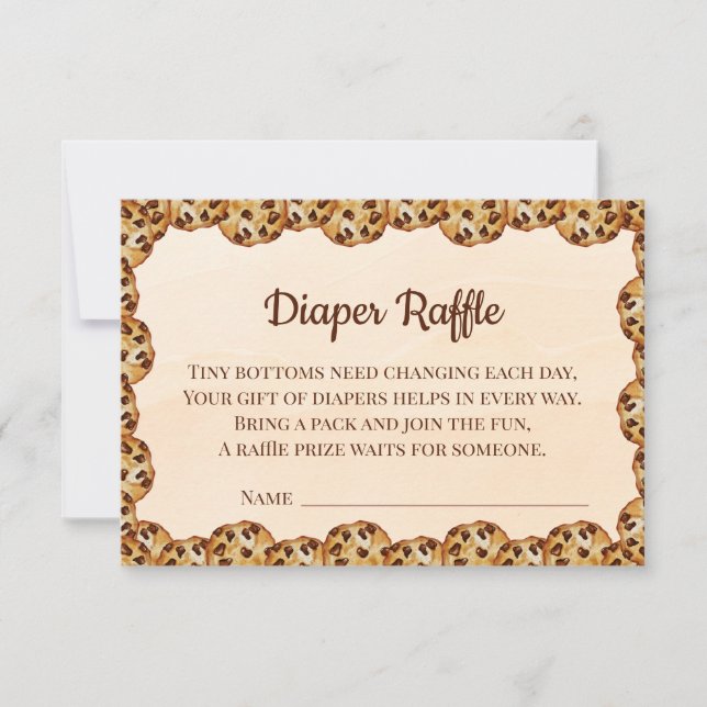 Carte De Remerciements Chocolate Chip Cookie Diaper Raffle Card | Sweet (Devant)