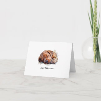 Carte De Remerciements Chocolate Labrador Retriever Puppy Note Card