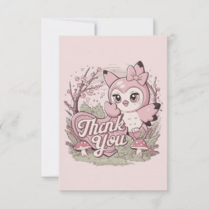 Carte De Remerciements Chouette aux souhaits mignons