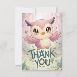 Carte De Remerciements Chouette charmante