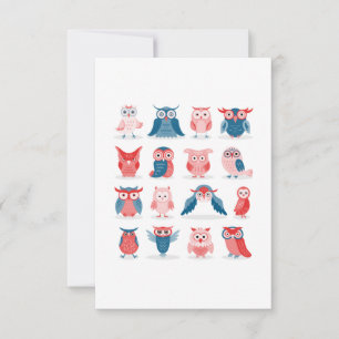 Carte De Remerciements Chouettes mignonnes