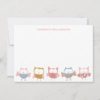 Chouettes mignonnes en papier à lettres personnali