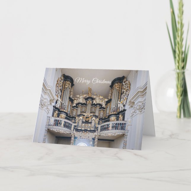 Carte De Remerciements Christmas card of a baroque organ in Germany (Devant)