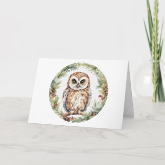 Carte De Remerciements christmas owl illustration owl wall art holiday