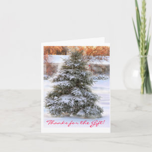 Carte De Remerciements Christmas tree in sunset, Thanks for the Venin !