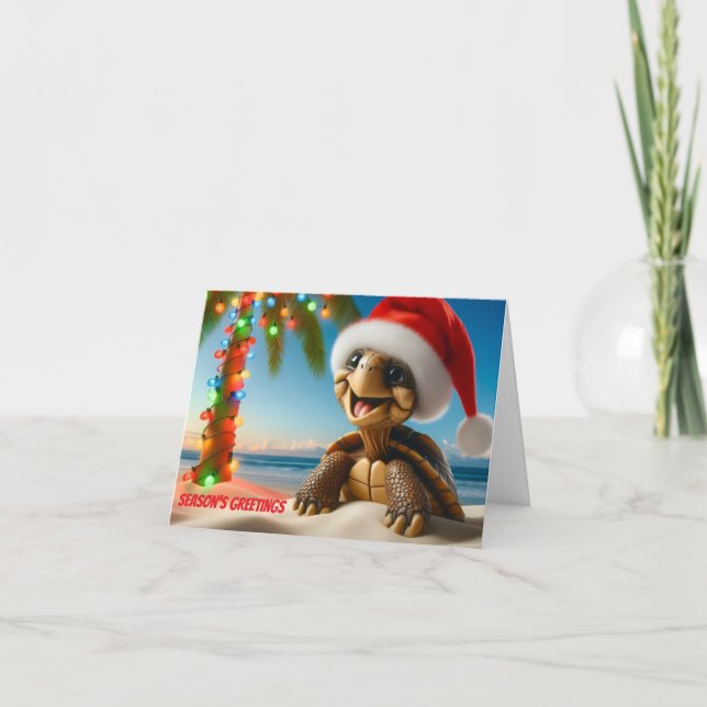 Carte De Remerciements Christmas Turtle Greeting Card (Devant)