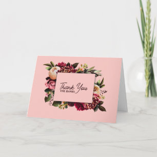 Carte De Remerciements Chrysanthème romantique sur rose arachnéen