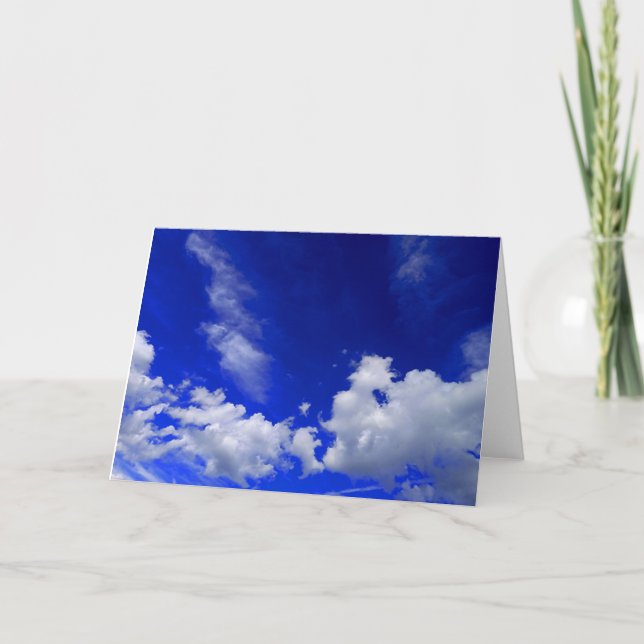 Carte De Remerciements Ciel bleu avec nuages (Devant)