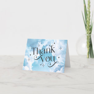 Carte De Remerciements Ciel Envoyé Ciel Bleu Baby Shower Bleu Lettre Cal