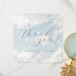 Carte De Remerciements Ciel Neuf Bleu Ciel Nuageux Élégant Mariage