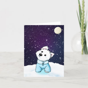 Carte De Remerciements Ciel nocturne hiver Westie