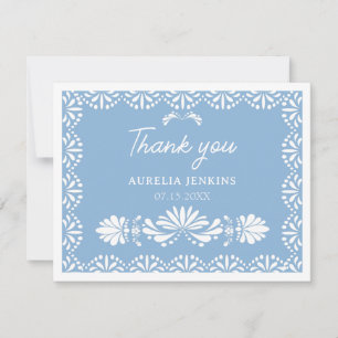 Carte De Remerciements Cielito lindo Baby shower bleu mexicain