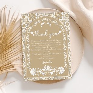 Carte De Remerciements Cielito lindo Baby shower mexicain beige