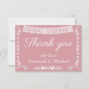 Carte De Remerciements Cielito Lindo Fête Bébé Rose Fuchsia