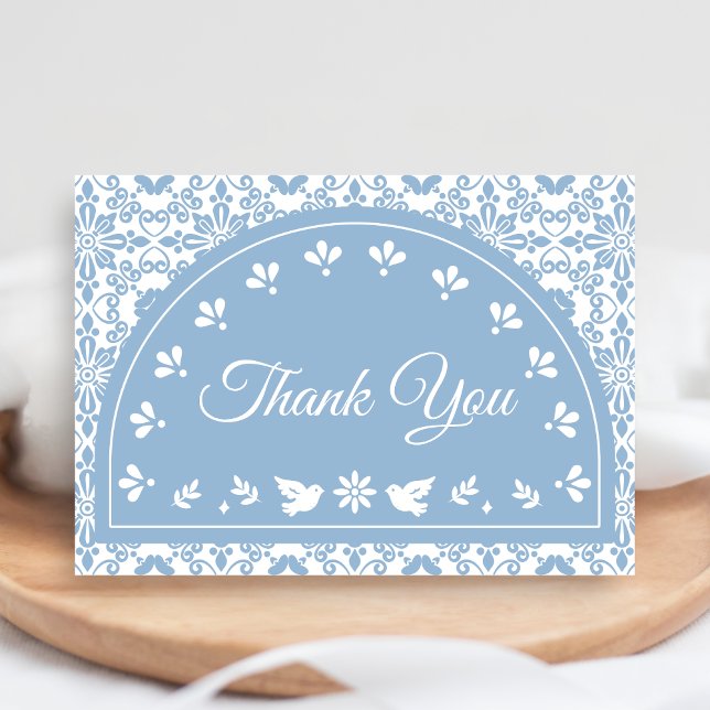 Carte De Remerciements Cielito Lindo Papel Picado Baby Shower (Blue Cielito Lindo Papel Picado Baby Shower Thank you Card
)
