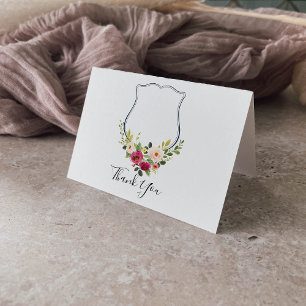 Carte De Remerciements Cimier Coloré Tropical Floral Platiné Mariage Que