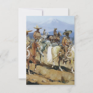 Carte De Remerciements Cinq Vaqueros à cheval par Edward Borein
