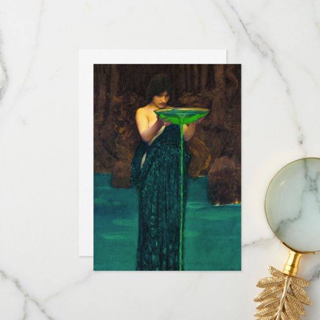 Carte De Remerciements Circe Invidiosa par John William Waterhouse (Devant/Arrière en situation)