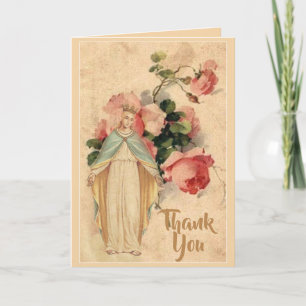 Carte De Remerciements Cire de Virgin Mary Floral
