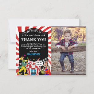 Carte De Remerciements Cirque Amusant pour Enfants  Anniversaire