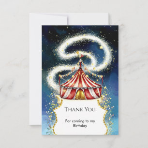 Carte De Remerciements Cirque de Naissance Magique Fantaisiste